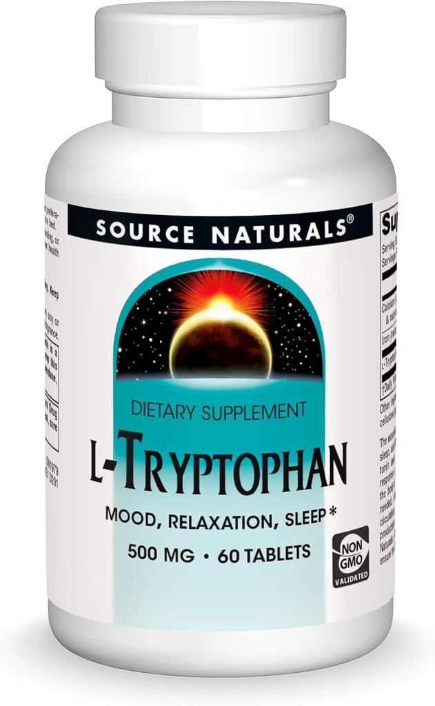 Bron Naturals L-Tryptofaan, voor stemming, ontspanning en slaap*, 500mg - 60 tabletten