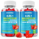 Magnesium Complex Gummies for Women Men 8 in 1, Magnesium Glycinate, Citrate, Malate, Taurate, Supports Bones, Muscle, Nerve Health, Sugar-Free, Vegan Non-GMO, Strawberry Flavor, 120 Count