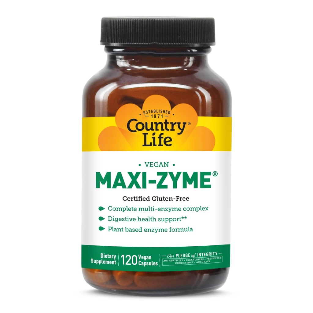 Country Life - Maxi-Zyme, Digestive Enzyme Complex - 120 Vegetarian Capsules
