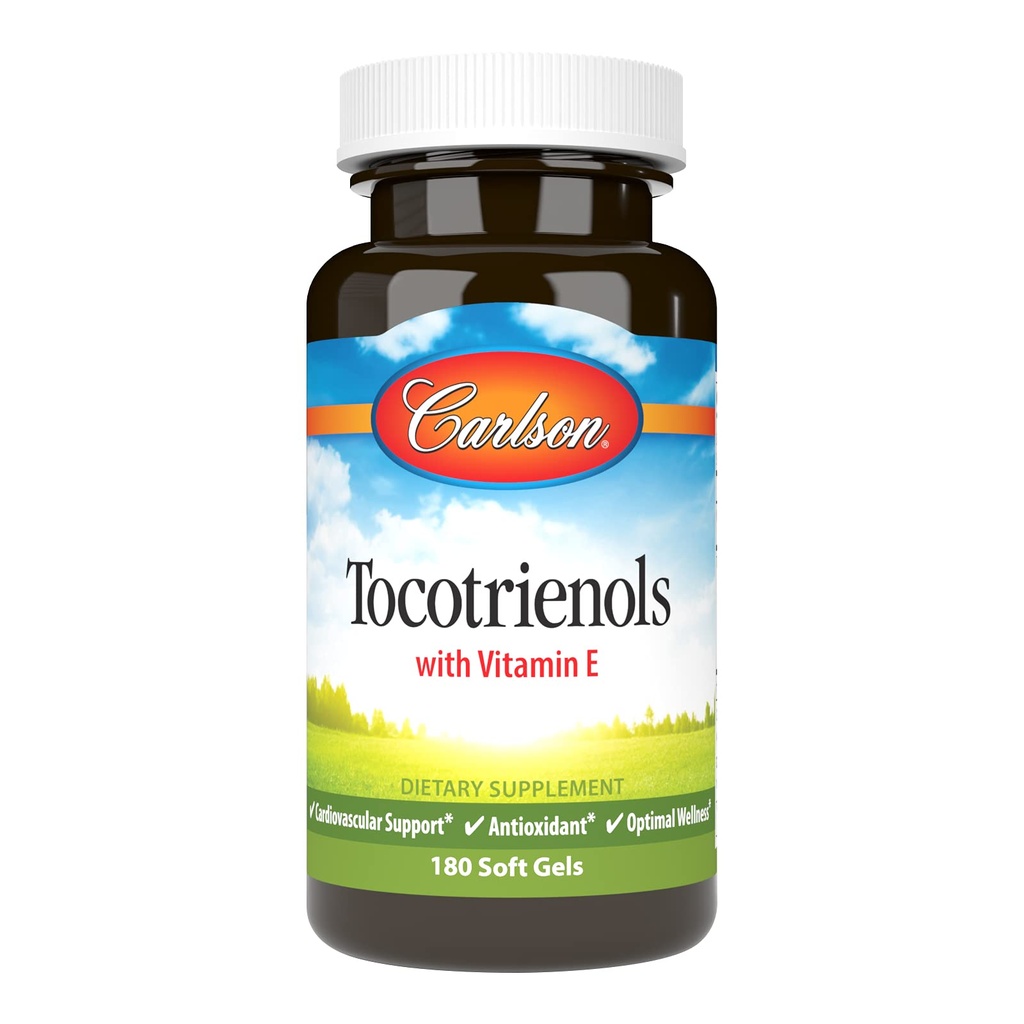 Carlson - Tocotrienolen, 40 mg, met natuurlijke-bron vitamine E, Gamma, Alpha, Delta, Beta, duurzaam gegenereerd, 180 Softgels