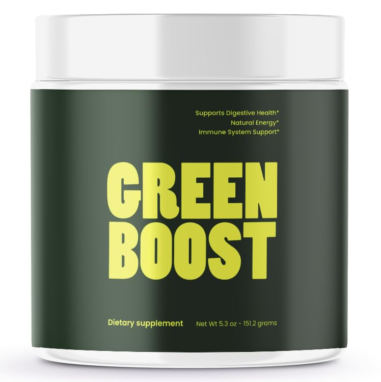 Green Boost Superfood Powder - 16 Super Fruits & Veggies and Bacillus Coagulan Probiotic (30 Servings)
