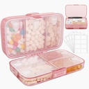 FYY Wekelijkse Pillen Organisator met Labels,8 Compartments Reizen Dagelijkse Pillen Case Luchtdichte Vochtdichte Grote Pillen Doos om Vitaminen, Visolie, Supplementen, Cotton Swab en Bandages-Roze vast te houden