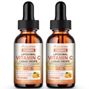 2 Pack Liquid Vitamin C Drops 2000mg, Liposomal Vitamin C Complex with High Absorption, Rose Hips, Echinacea, Citrus Bioflavonoids and Zinc for Immune System Support & Antioxidant Benefits,4 FL Oz.