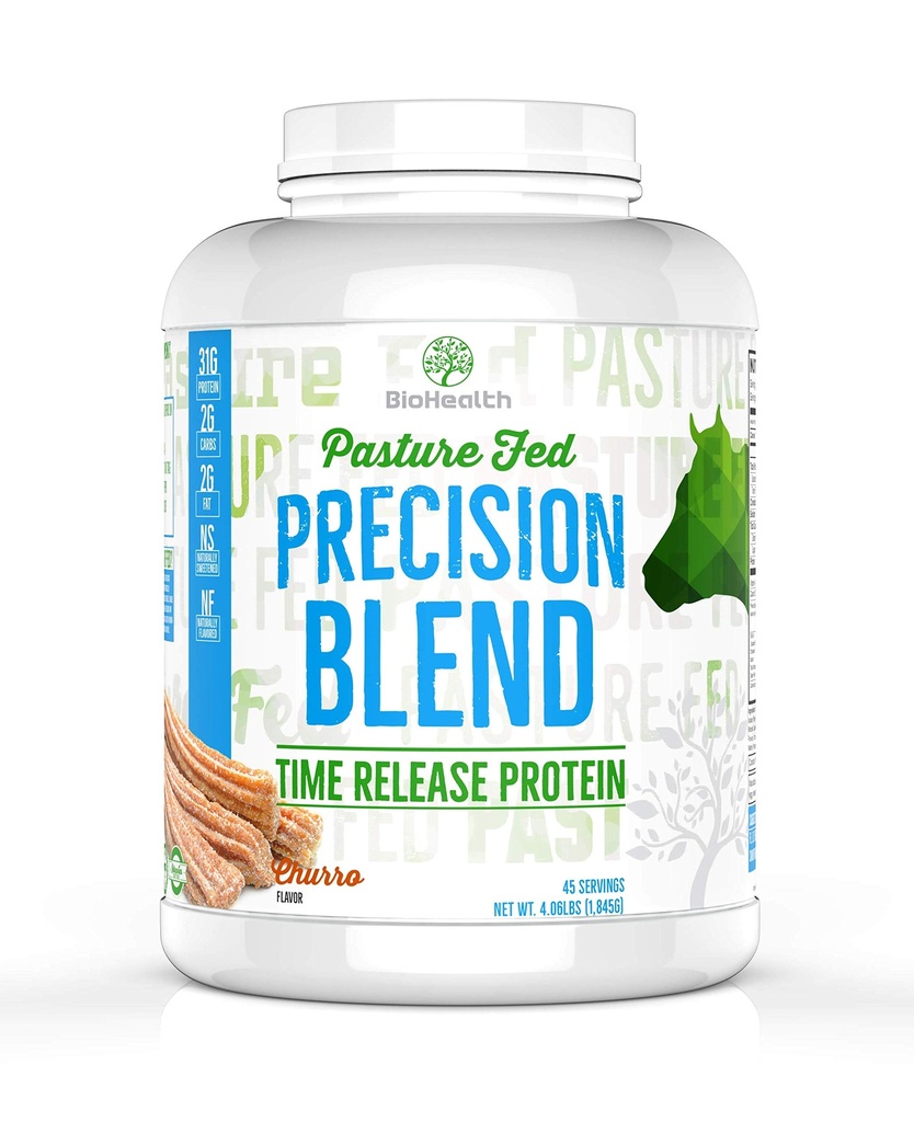 BioHealth Nutrition Precision Blend Churro (4 lb) | 31g Time Released Whey Protein Blend | Non-GMO | Sugar Free | 45 Servings