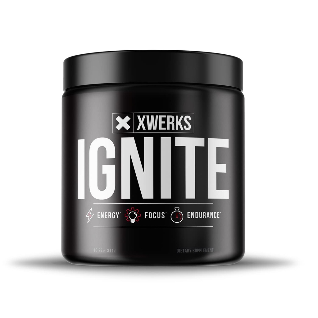 Xwerks Ignite Pre Workout Powder for Men and Women, Natural Preworkout Energy Drink Powder, Gluten Free Keto Formula for Endurance Stamina and Workout Focus, 150 mg Caffeine, 30 Servings, Fruit Punch
