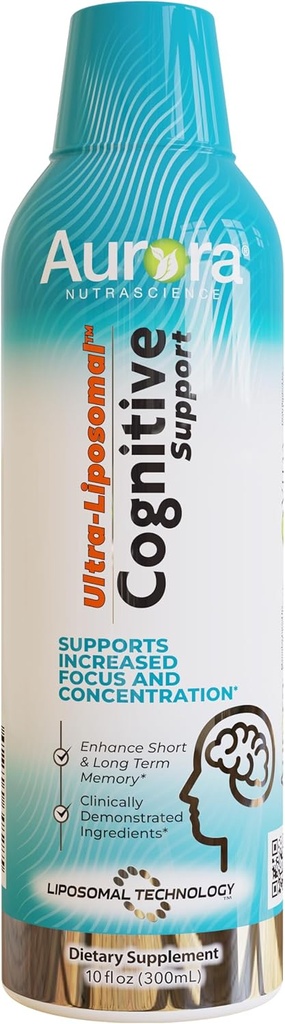 Aurora Nutrascience Ultra-liposomaal Magnesium L-Threonaat voor Cognitieve Ondersteuning en verhoogde concentratie, druiven, 30 porties, 10 fl oz