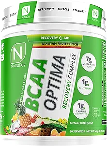 NutraKey BCAA Optima Post Workout Herstel Complex, Geen Suiker, Geen Carb, Herstelhulp, Fruit Punch