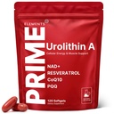 Urolithin A Supplement with NAD+, Resveratrol, CoQ10 & PQQ, High Potency 5-in-1 Longevity Formula, Mitochondrial Support for Healthy Aging, Energy & Muscle Strength, 120 Softgels - 2 Month Supply