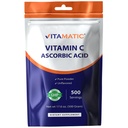 Vitamatic Vitamin C Powder (Ascorbic Acid) – 1000 mg per Serving – 500 Servings - 17.6 Oz (500g) – Pure Unflavored Vitamin C Supplement – Non-GMO, Gluten Free, No Additives