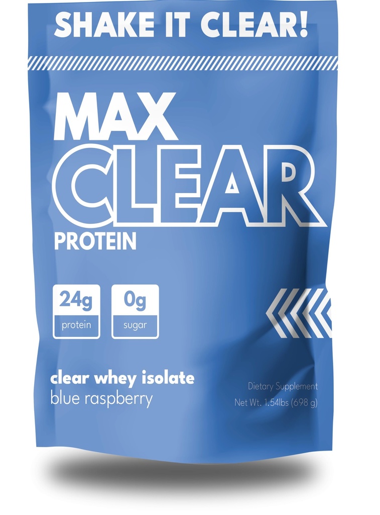 Max Clear Protein | 24g Protein | Clear Whey Isolate | Promotes Muscle Growth, Strength and Recovery (Blue Raspberry)