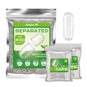Empty Capsules Size 00 Separated Vegan Pill Caps Plant Based Clear (200 Caps+200 Bodies) Gluten Free, Non-GMO, Halal Certified Filling Kit for Vegetarian DIY Your Own Supplements