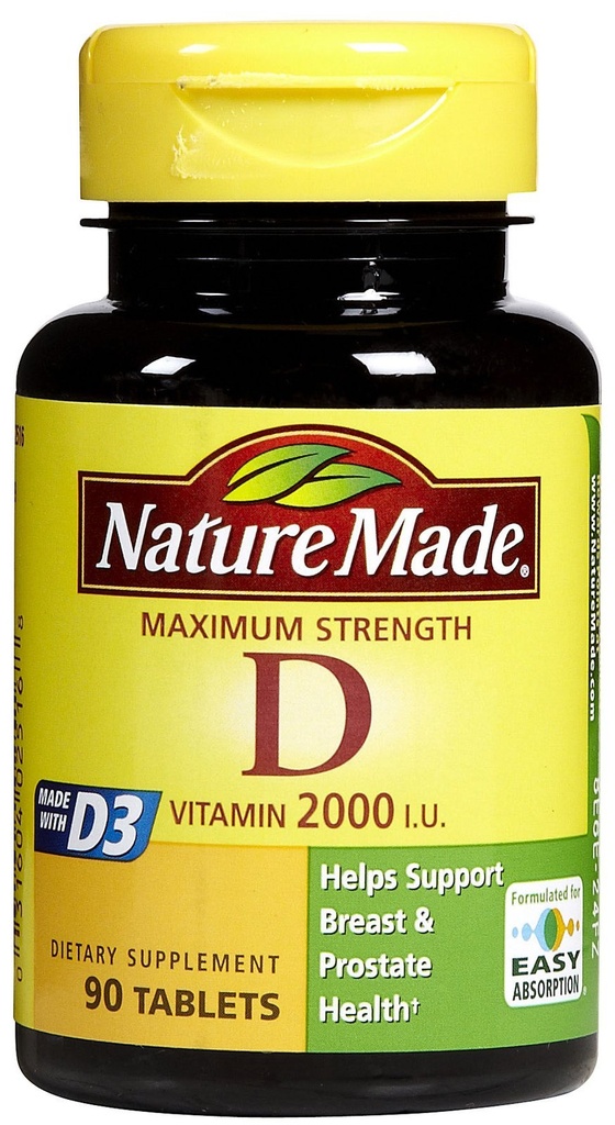 Nature Made Vitamin D, 2000 IU 90ct 90 ea