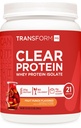 TransformHQ Clear Protein Powder (Fruit Punch) 21 Servings - Whey Protein Isolate, 20g of Protein, 90 Calories, 0g Added Sugars