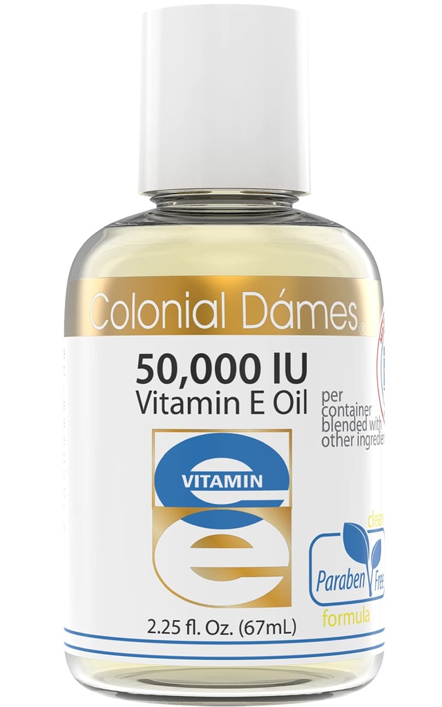 Colonial Dames High Potency 50,000 IU Vitamin E Oil Blend – is an Ideal Antioxidant Skin Therapy Oil for Whole Body.