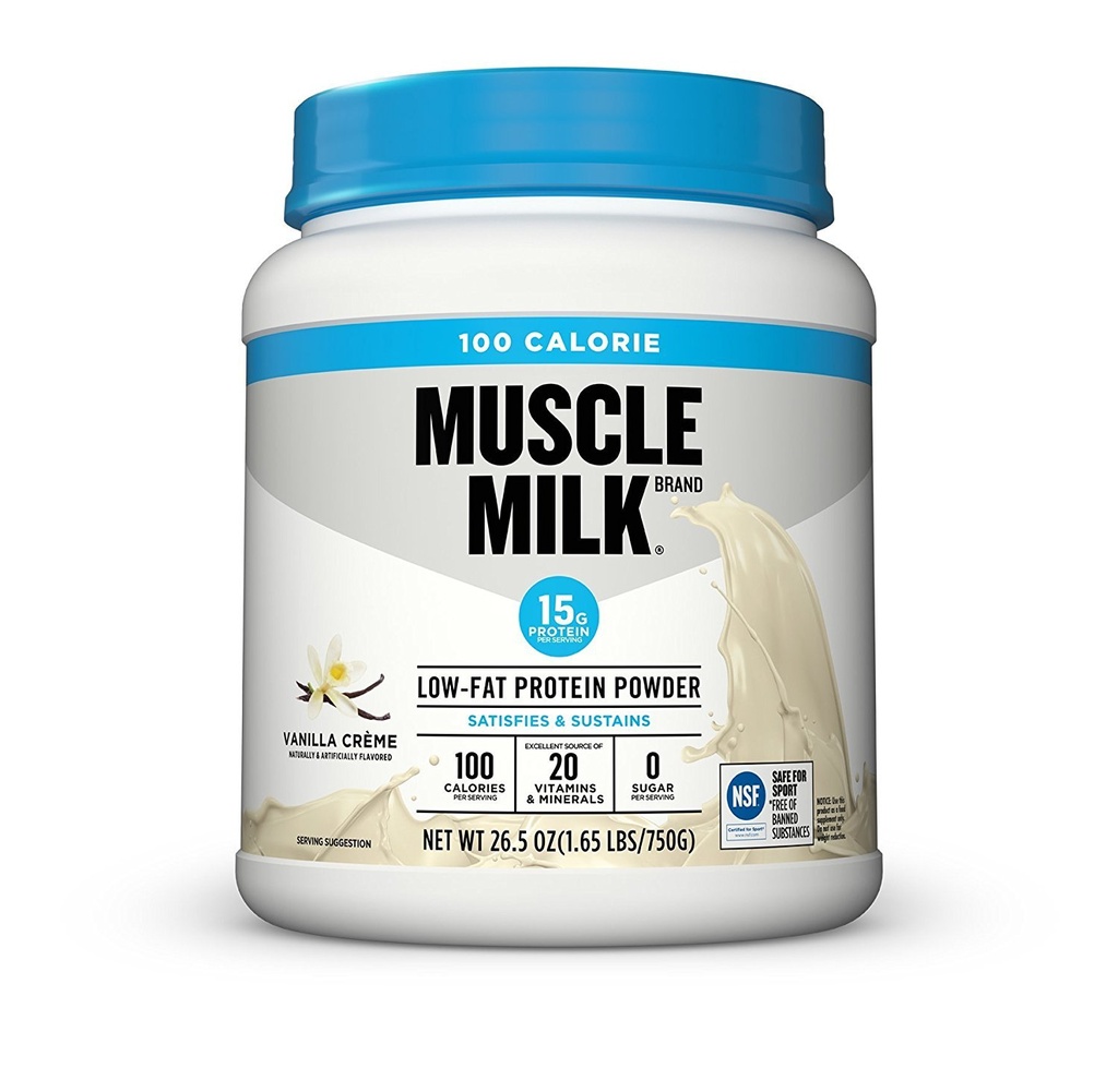 Muscle Milk ZERO, 100 Calorie Proteïne Poeder, Vanille, 15g Proteïne, 1,65 Pond, 25 Servers