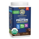 Sunwarrior Vegan Protein Powder Organic Warrior Blend + Mushroom Chocolate 924.63g Tub (25 SRV)