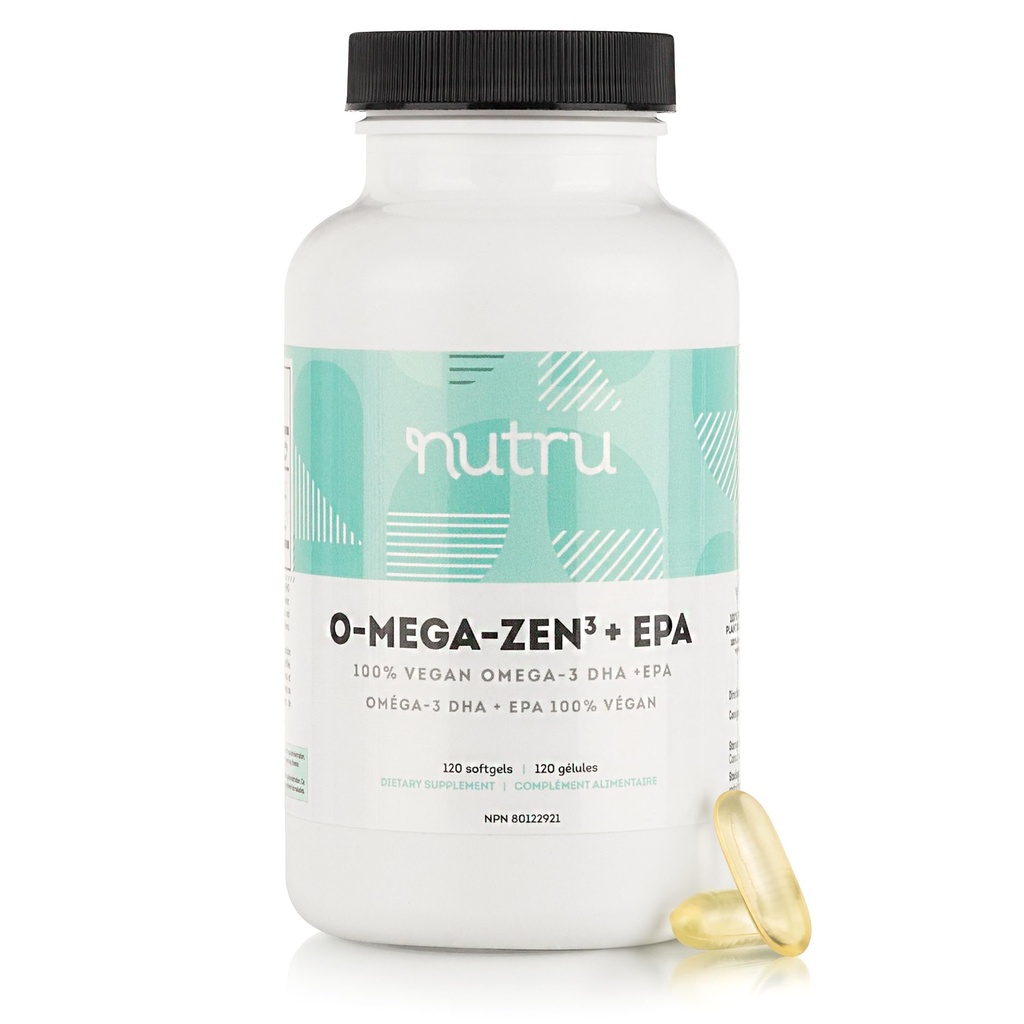O-Mega-Zen3 +EPA Vegan Omega 3 Supplement - Visolie Alternative - Premium Marine Algal Based Omega-3 DHA en EPA vetzuren - Carrageen Vrij - 120 Softgels