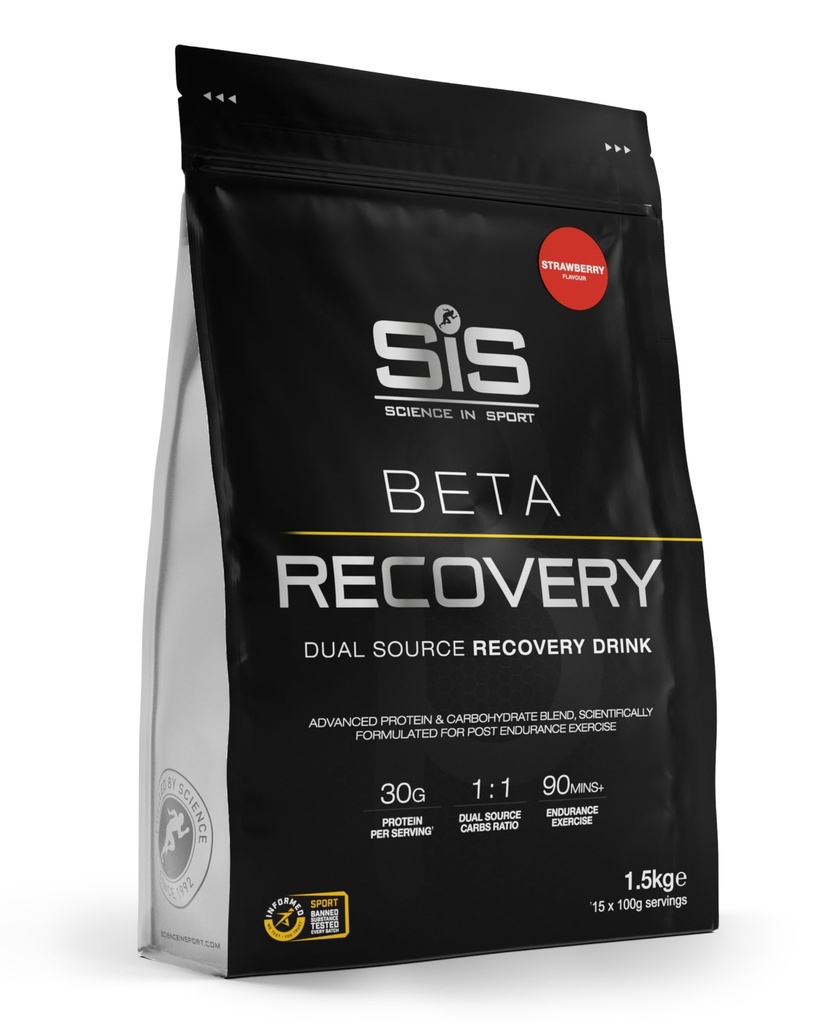 Science in Sport BETA Recovery - Dual-Source Carbohydrate Blend for High-Intensity Exercise - 30g Whey Protein Powder - Muscle Refuel - Sports Nutrition - Strawberry Flavor - 52 oz