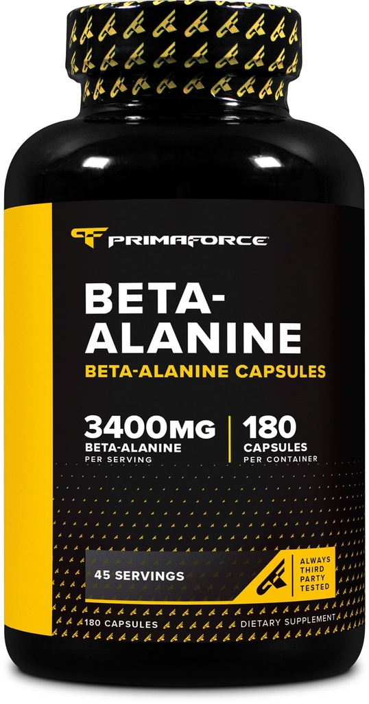 Primaforce Beta Alanine Capsules 3.400 mg, 180 Capsules (45 Servings) - Krachtig Beta-Alanine Supplement