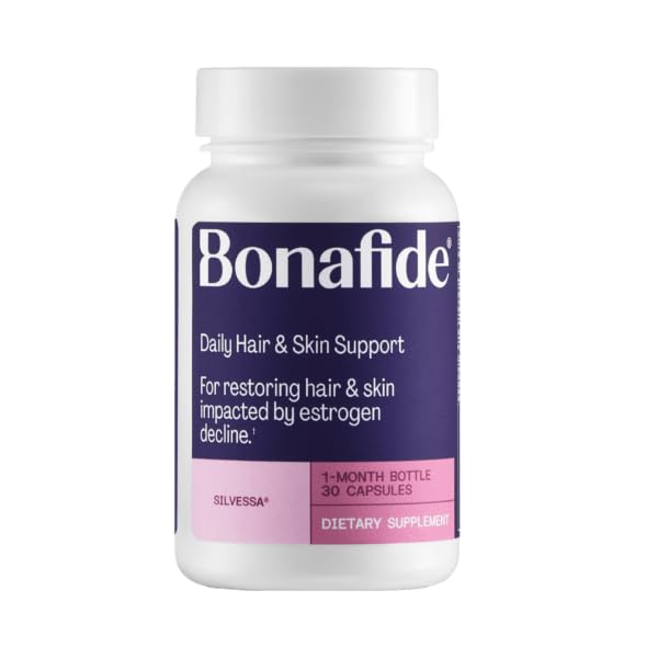Bonafide Silvessa Hair & Skin Support Capsules – Hormone-Free, Drug-Free Daily Nourishment for Hair & Skin During Menopause – 60 Day Supply (60 Capsules)