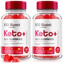 NutraRize (Pack of 2 X10 Boost Keto+ ACV Gummies Advanced Weight Loss, X10Boost Keto ACV Reviews (120 Gummies)