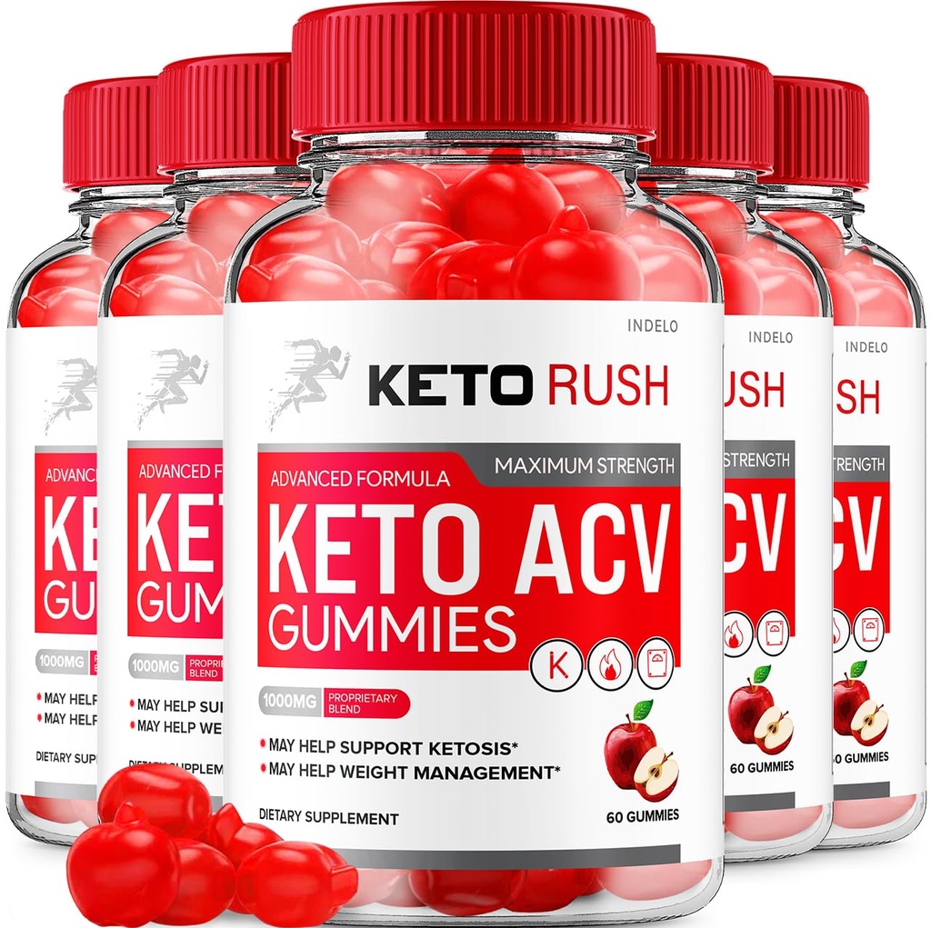 (5 Pack) Keto Rush ACV Gummies Advanced, Rush Keto Plus ACV Gummies Apple Cider Vinegar Rush ACV Gummies Rush Keto Weight Management Gummies Reviews Vitamin B12 Keto+acv, 1000mg (300 Gummies)