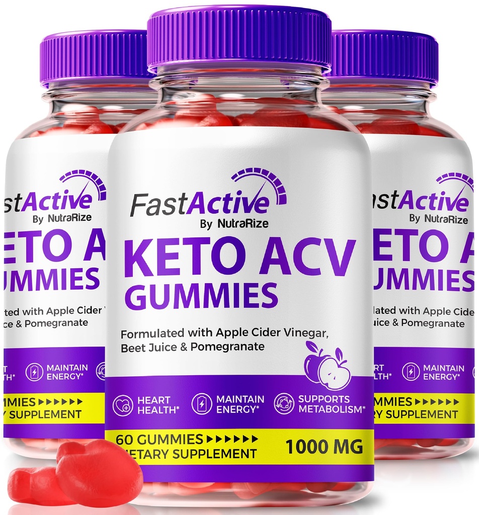 NutraRize (3 Pack) Fast Active Keto ACV Gummies for Weight Loss, Official FastActive Keto+ACV Gummy, All-Natural Apple Cider Vinegar, Delicious Chewable Gummie, Premium Gomitas Review (180 Gummies)