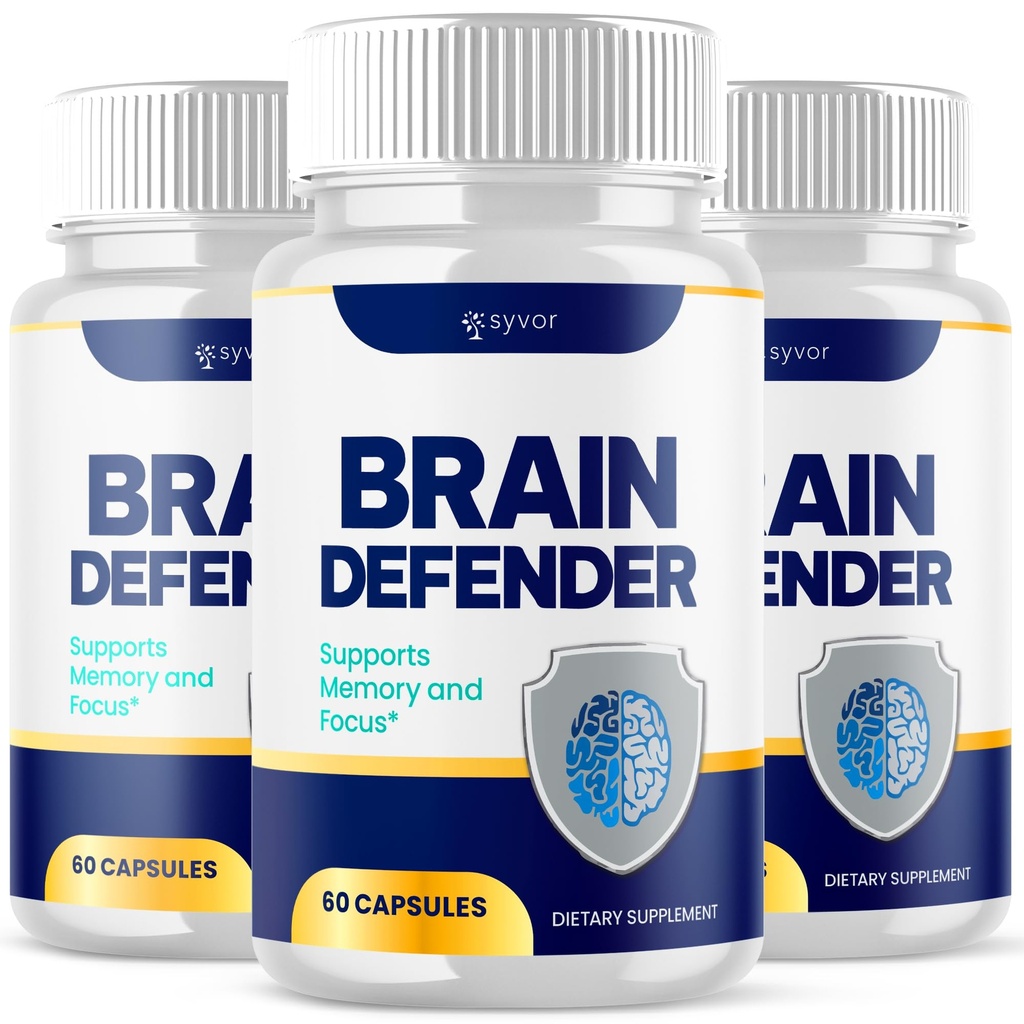 (3 Pack) Brain Defender Supplement Pills, Official Brain Defender Advanced Formula Nootropic Capsules, All Natural Health and Wellness Support Formula Maximum Strength Braindefender (180 Capsules)