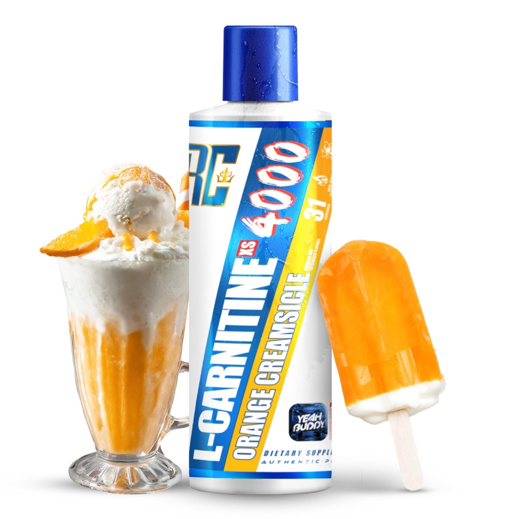 Ronnie Coleman Signature Series L Carnitine XS 4000 Liquid, Stimulant Free, Sugar Free, Zero Carbs, Lean Muscle Strength Support for Men & Women, 16 Oz (16 oz, Orange Creamsicle (4000))