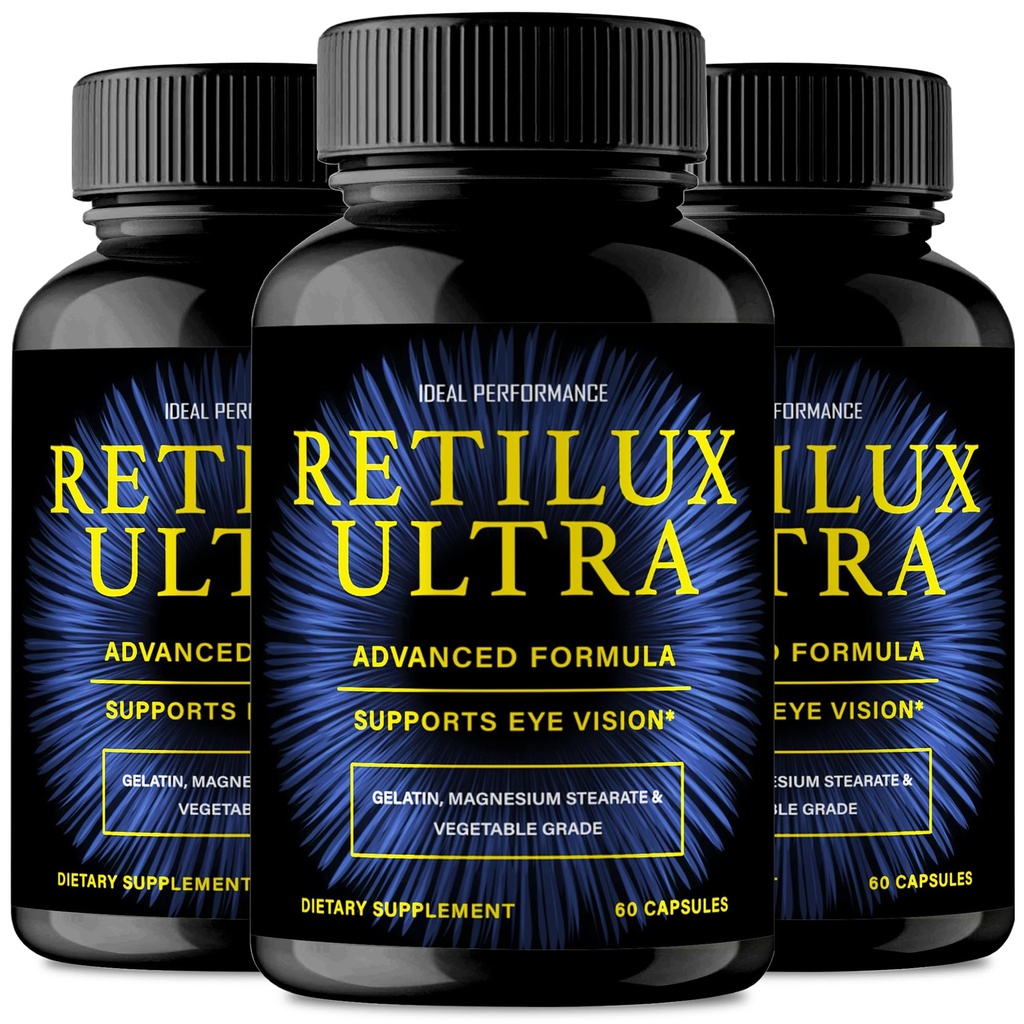 Retilux Ultra Vision Support, RetiluxUltra Eye Health Supplement Capsules - Extra Strength All Natural Retilux Ultra for Visual Wellness & Crystal Clear Vision, Eye Vitamin Pills Reviews (3 Pack)