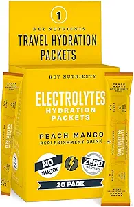 KEY NUTRIËNTEN Elektrolyten Poeder Pakjes - Fresh Pink Limonade 40 Pack Hydration Packets - Travel Hydration Powder - No Sugar, No Calories, Glutenvrij - Made in USA