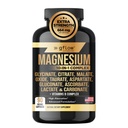 Magnesium Complex supplement - 10 actieve vormen, Glycineat, citraat, Malaat, Oxide, Tauraat, aspartaat, Gluconaat, Ascorbaat, Lactaat, Carbonaat, Plus Meer met Vitamine C B1 B2 B6 B12