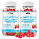Magnesium Complex Gummies 8 Elemental 1000mg - Magnesium Glycinate, Citrate, Malate, Taurate, Supports Bones, Muscle, Nerve Health, for Women & Men, Vegan Non-GMO, Raspberry Flavor, 120 Count