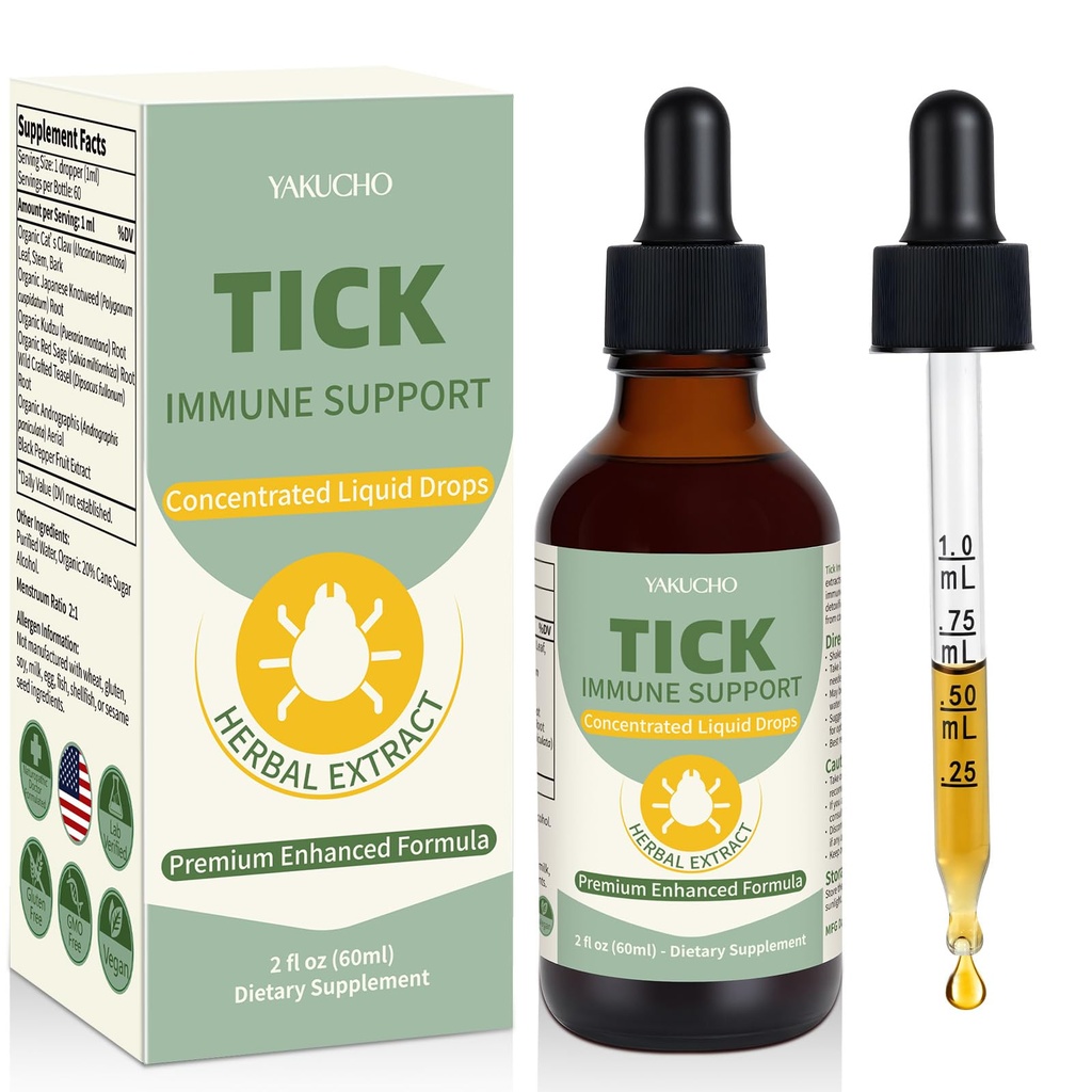 Yakucho Immune Support Liquid Drops – Herbal Supplement with Cat’s Claw, Japanese Knotweed & Andrographis Extract – Organic Formula for Daily Wellness & Whole Body Balance