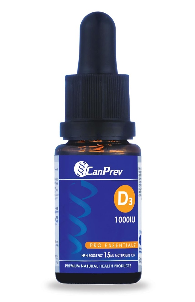 CanPrev D3 Drops 1000iu mct Oil Base, 0.5 Ounce