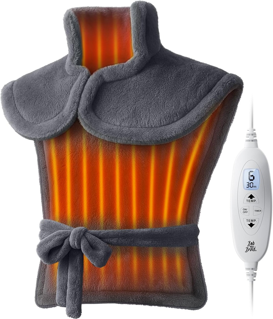 BOB EN BRAD Verwarmingskussen voor rugpijnverlichting, FSA Edge-Gewogen elektrische warmtekussen voor nek HSA in aanmerking komen, schouders & volle body relief, snelle verwarming, ETL gecertificeerd, cadeau voor vrouwen mannen familie 24"x34"