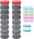 2 Pack 7 Dag pil Organisator Case Stapelbare Wekelijkse Supplementen Vitaminen Pillenhouder Dispenser Grote Doorschijnende Zwart met Extra Lid