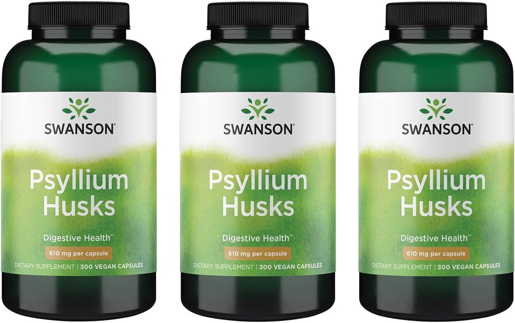 Swanson Psyllium Husk Dietary Fiber Supplement 610 mg 300 capsules - (3 verpakkingen)