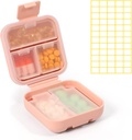 Dynippy Daily Pill Organizer 5 Compartments Portable Vocht Proof Small Pill Case voor Pocket Purse Travel Pill Box Portable Medicine Vitamine Fish Oil Holder Container (Roze)