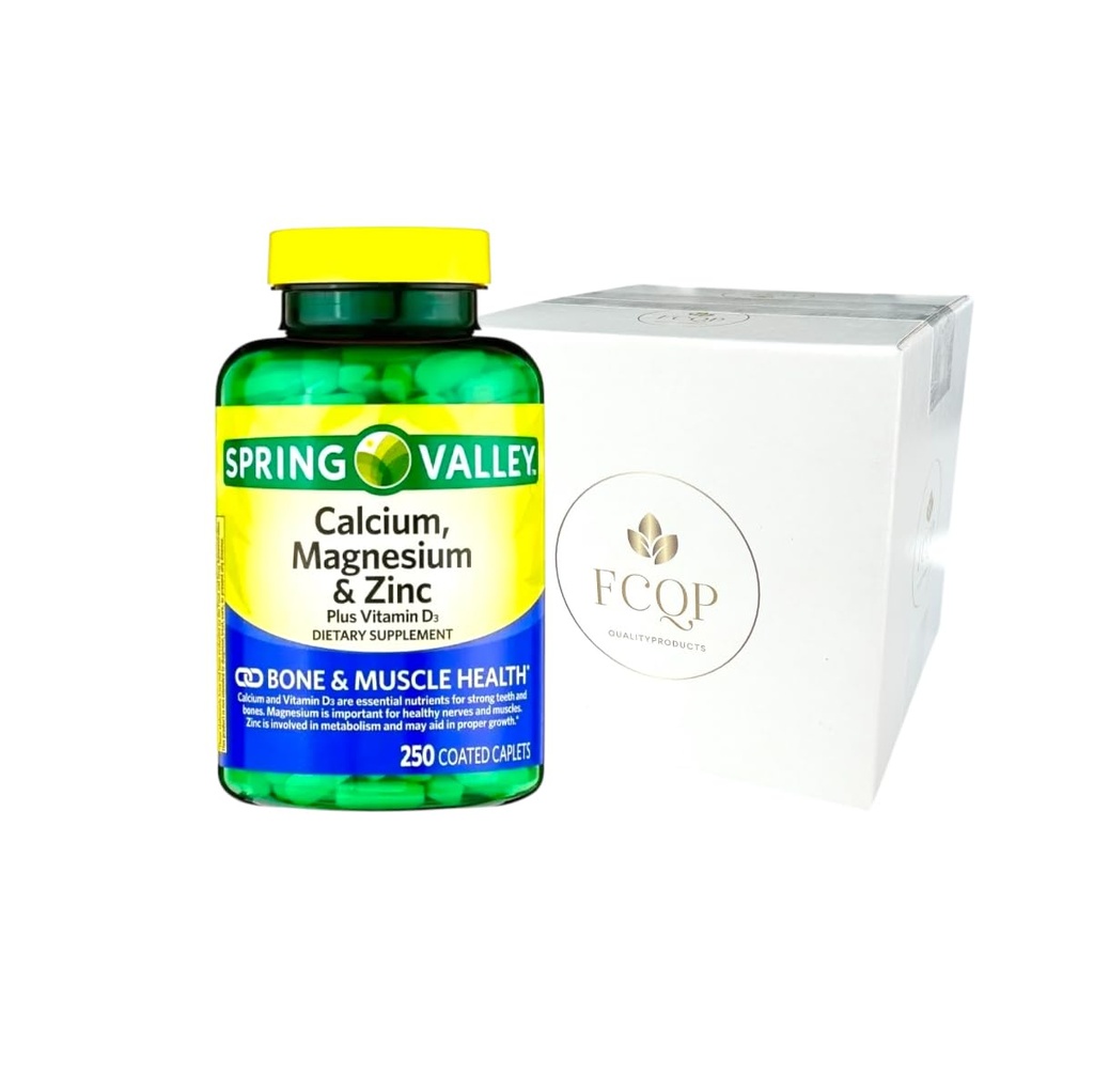 Spring Valley Calcium Magnesium Zinc with Vitamin D3 Supplements, 250 Coated Caplets (1)