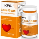 KFG CoQ10 400mg Softgels, Co-enzym Q10 Supplementen Ondersteuning van de gezondheid van het hart, cardiovasculaire gezondheid, immuunsysteem en Cellulaire energieproductie, Glutenvrij
