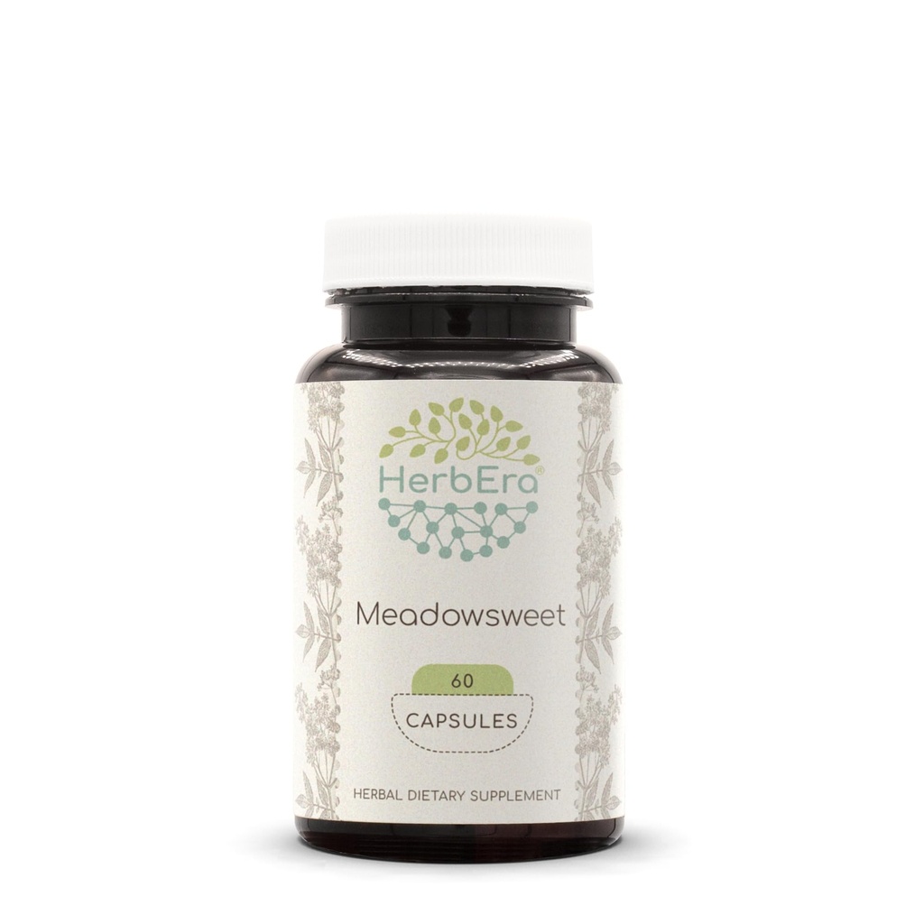 HerbEra Meadowsweet 60 Capsules, 400 mg, Meadowsweet (Filipendula ulmaria) Dried Herb (60 Capsules)