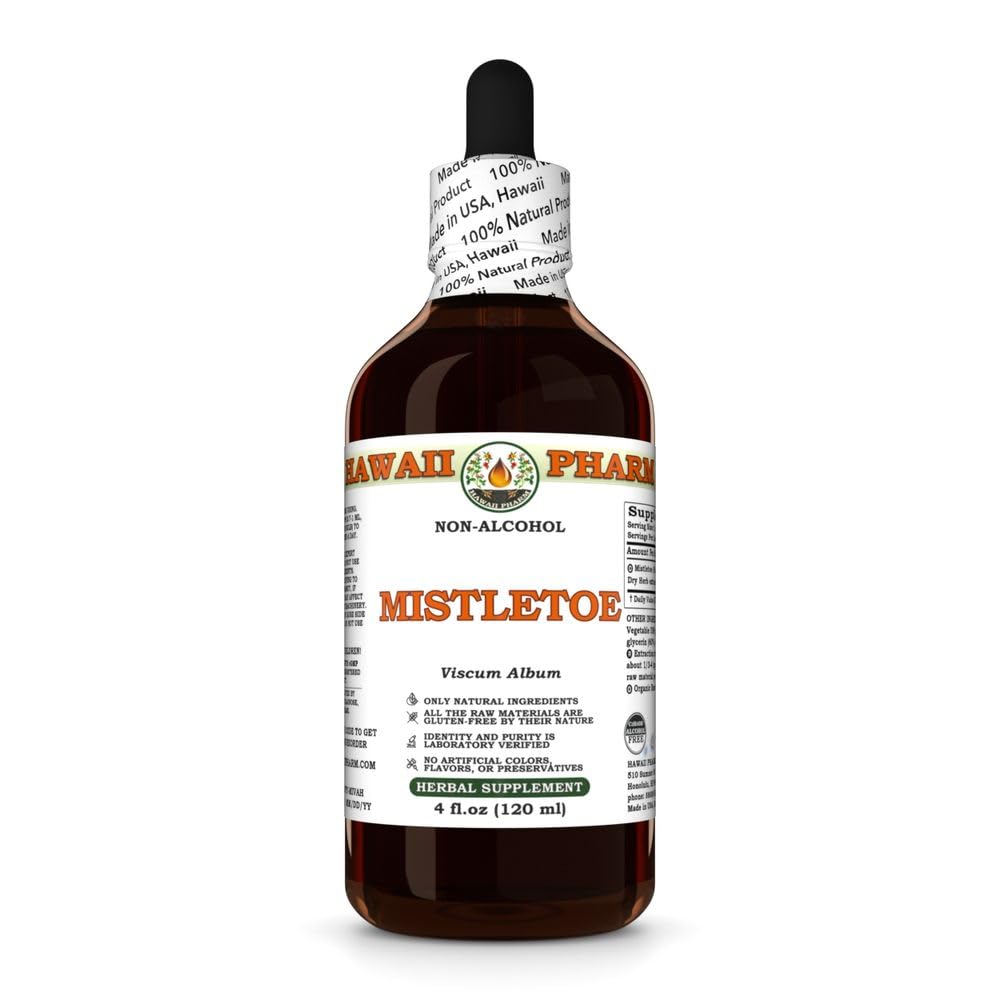 Mistletoe (Viscum Album) Dry Herb Glycerite, All Natural, Vegan, Lab Tested Alcohol-Free Liquid Extract - 4 fl.oz