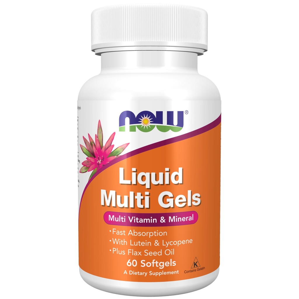 NOW Foods Supplementen, vloeibare Multi Gels met Luteïne en Lycopeen, plus Vlaszaadolie, 60 Softgels
