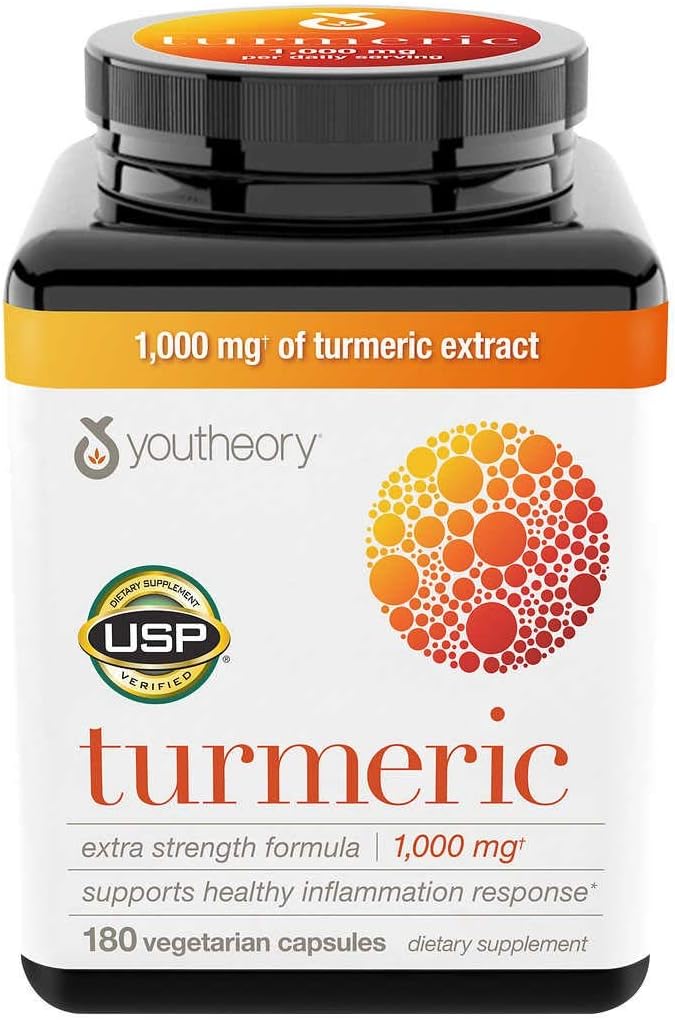 Youtheory Turmeric Extra Strength 1000mg (180 Tel) (3 Verpakking)
