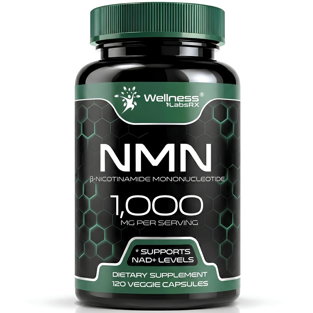 NMN Supplement 1000mg with Beta Nicotinamide Mononucleotide - NAD Support Formula for Cellular Energy, Healthy Aging, Vitality & Wellness – NAD Supplements for Women & Men - 120 Count