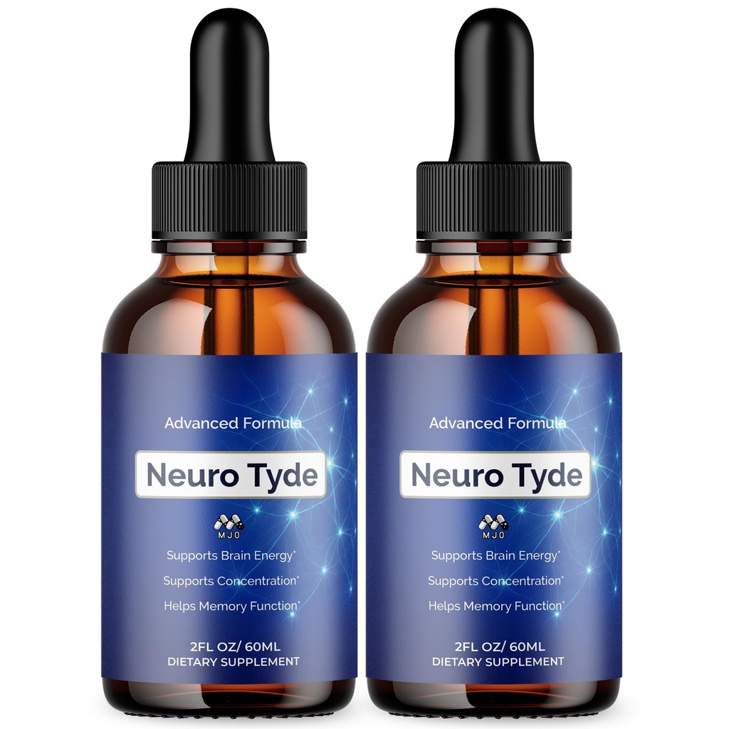 (2 Pack) Neuro Tyde Drops, Official NeuroTyde Memory and Focus Support Supplement, Advanced Overall Health and Wellness Vitamin with Maximum Strength Ingredients Supporting Brain Health (60 Servings)
