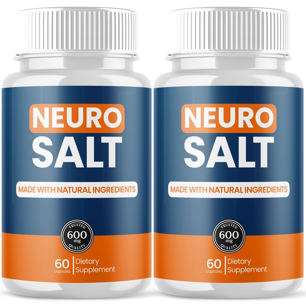 (2 Pack) Neuro Salt Capsules, Neuro Salt Brain Support Pills with Natural Ingredients, Advanced Formula NeuroSalt Maximum Strength Health & Wellness Support Vitamin for Women and Men (120 Capsules)