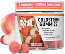 Zest Colostrum Supplement Gummy Chews for Adults - Ethically Sourced High IgG for Hair Health, Gut, Immunity, Bloating, Skin & Nails - Keto & Gluten Free - Peach Flavor (60 Gummies, 1,000mg Colostrum)