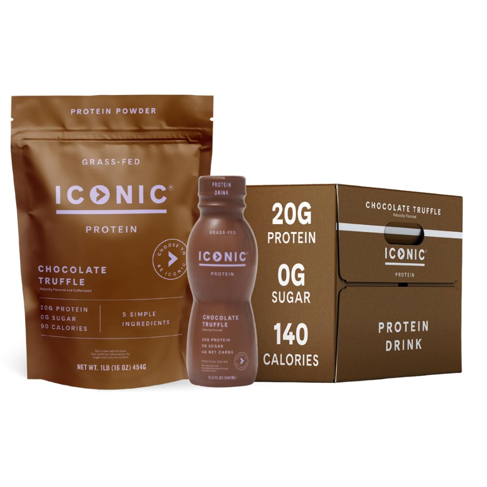 ICONIC Chocolate Truffle Bundle, Sugar Free Protein Powder and Low Carb Protein Shakes